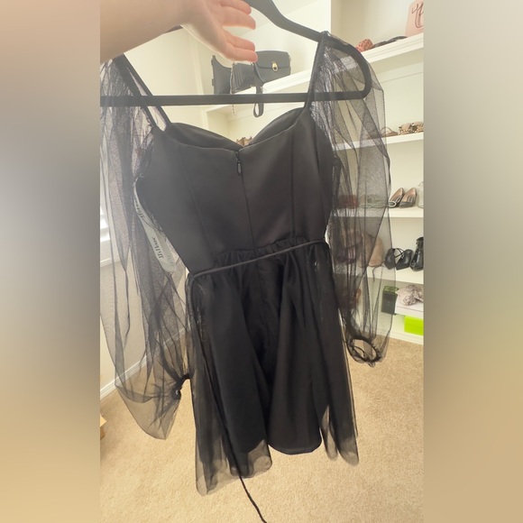 BLACK CHIFFON DRESS - Picture 1 of 3